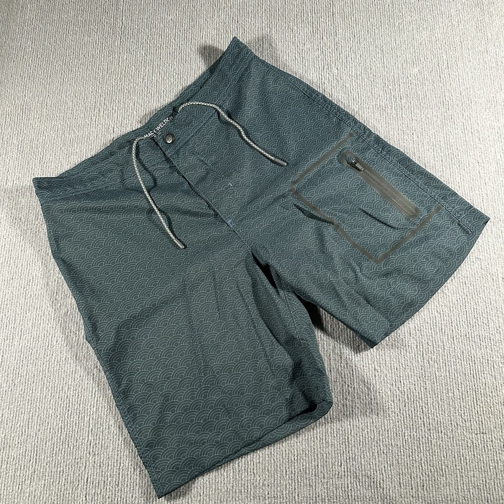 Mack Weldon Shorts Mens‎ 33/34 Green Hybrid Board Stretch Swimming Trunks
